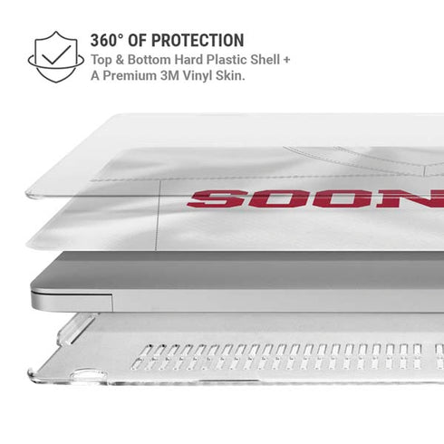 University of Oklahoma White Jersey MacBook Pro 14in (2021-24) Case plus Skin